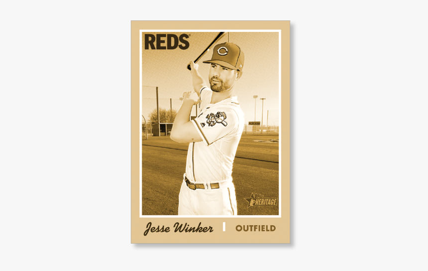 Jesse Winker 2019 Heritage Baseball Base Poster Gold - Vintage Base Ball, HD Png Download