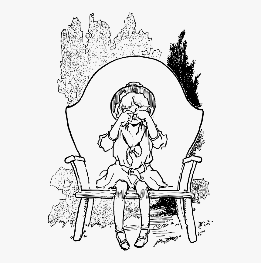 Drawing Crying Girls Clipart Black And White, HD Png Download