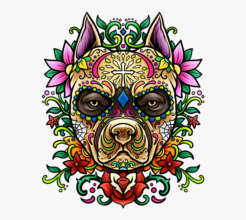 Sugar Skulls Pitbull, HD Png Download