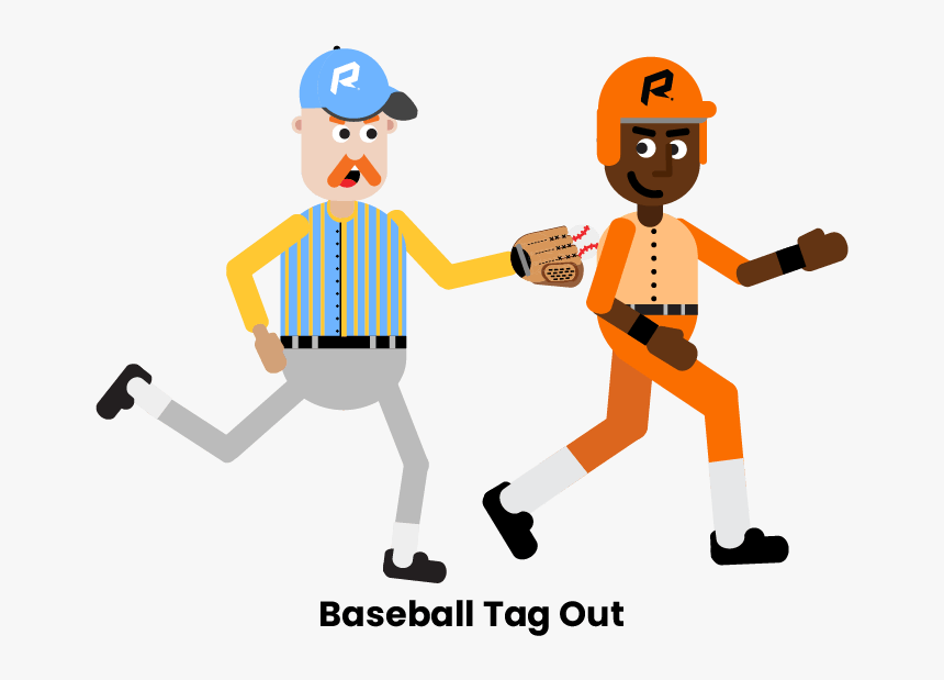 Baseball Tag Out - Cartoon, HD Png Download