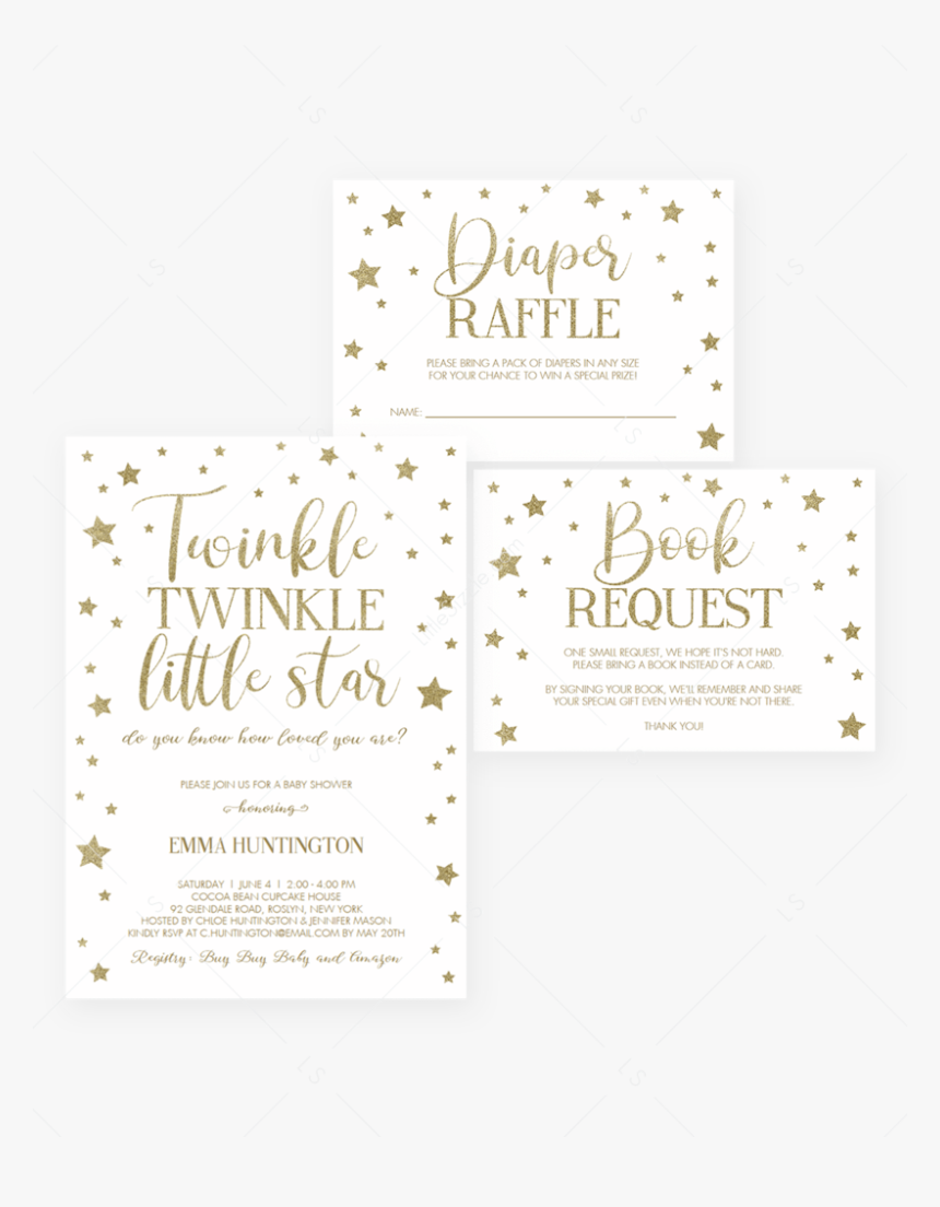 Twinkle Twinkle Baby Shower Invite Kit Template By - Calligraphy, HD Png Download