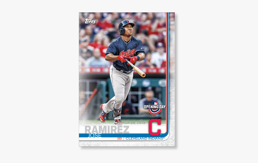 Jose Ramirez 2019 Opening Day Baseball Base Poster - 2019 Topps Jose Ramirez, HD Png Download