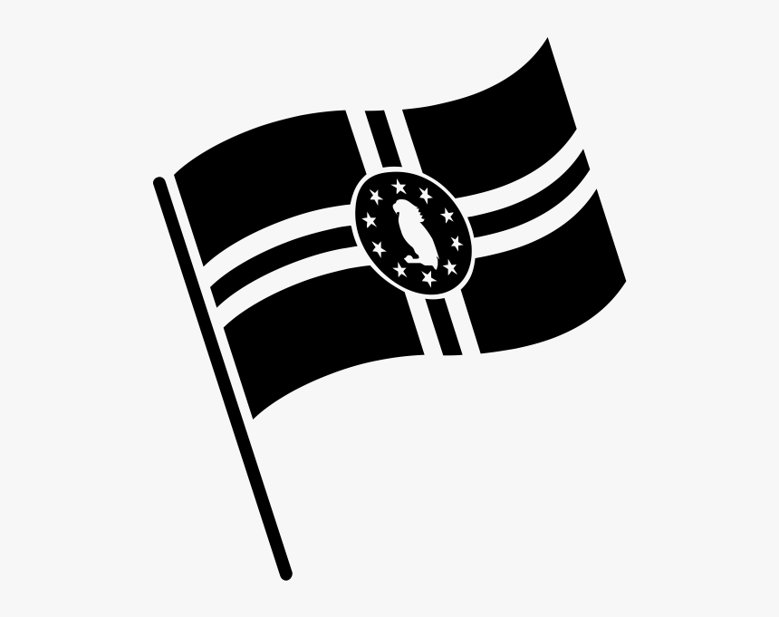 Flag Of Dominica Rubber Stamp - Black And White Barbados Flag, HD Png Download