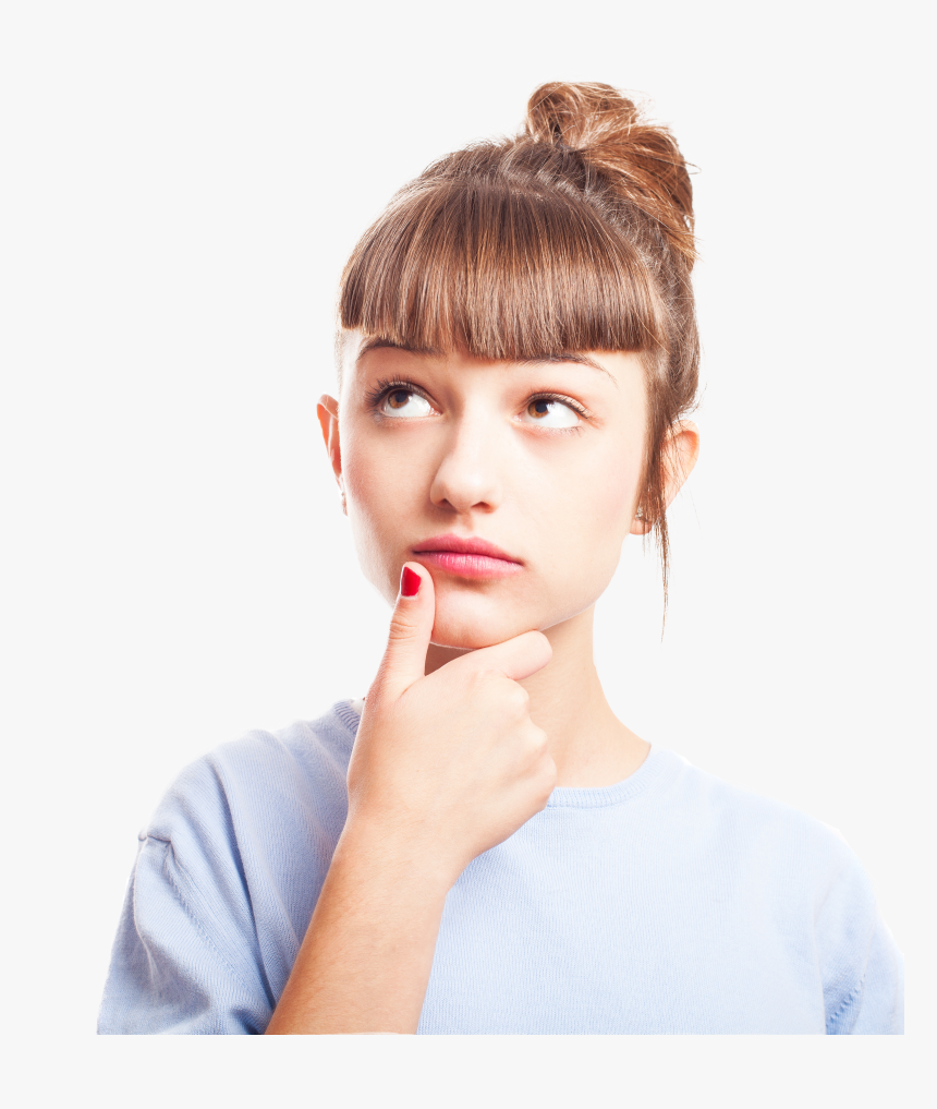 Transparent Girl Head Png - Adolescente Pensando Png, Png Download
