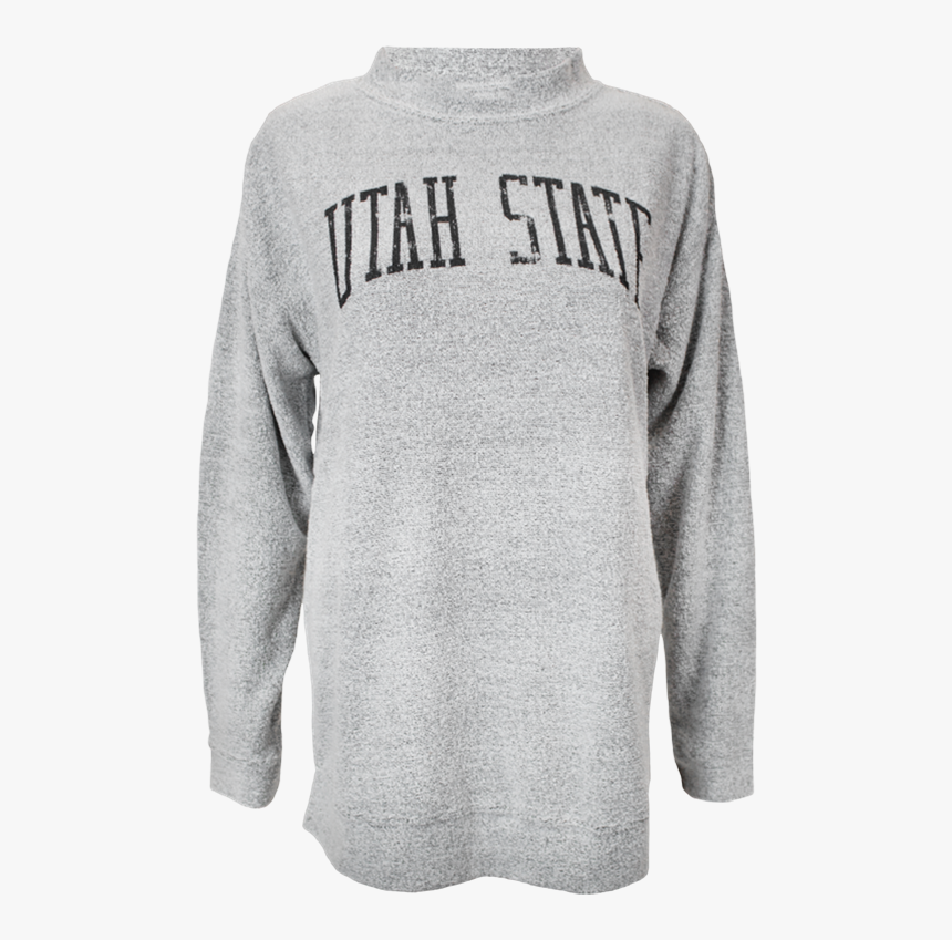 Utah State Ladies Turtleneck Sweater Light Gray - Long-sleeved T-shirt, HD Png Download