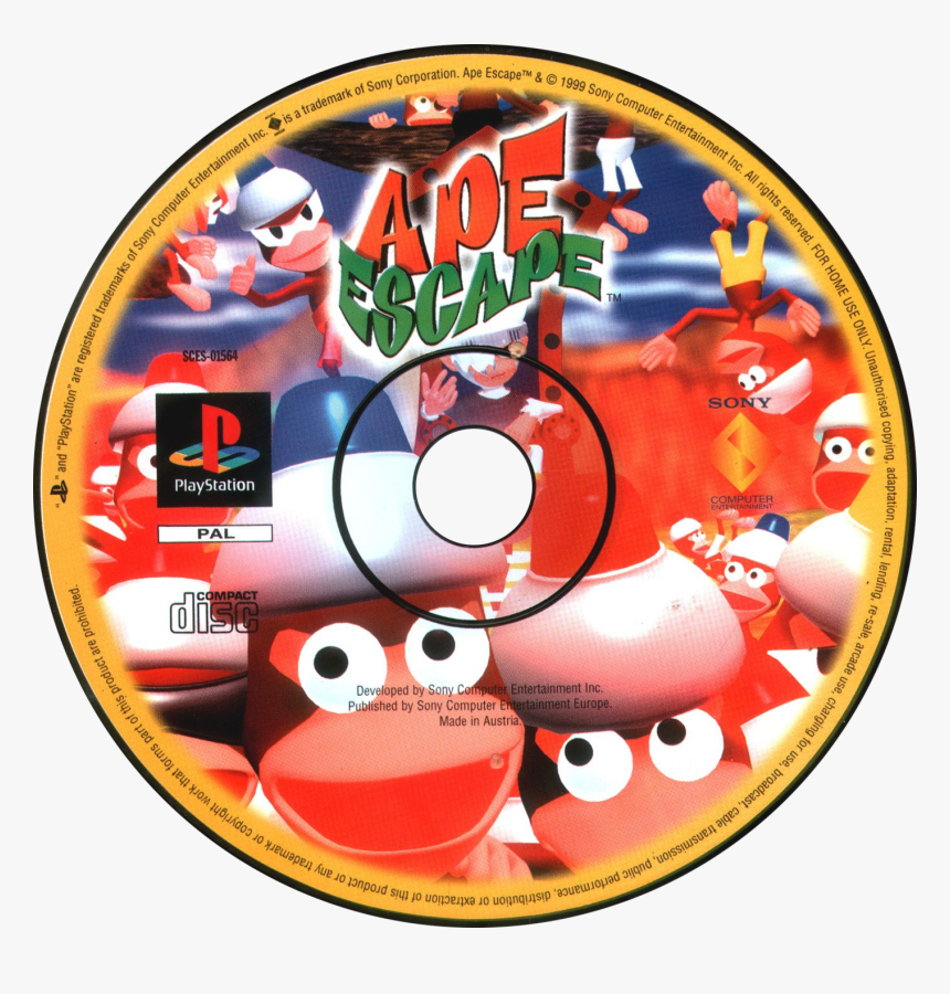 Transparent Ape Escape Png - Ape Escape Ps1 Cd, Png Download
