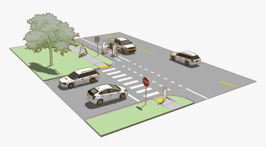 Separated Bike Lane Design, HD Png Download