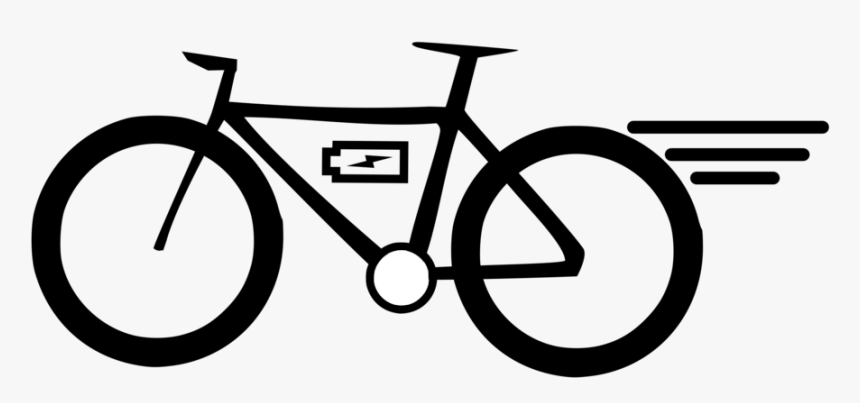 Line Art,cycling,bicycle Handlebar - Electric Bike Clipart Transparent, HD Png Download
