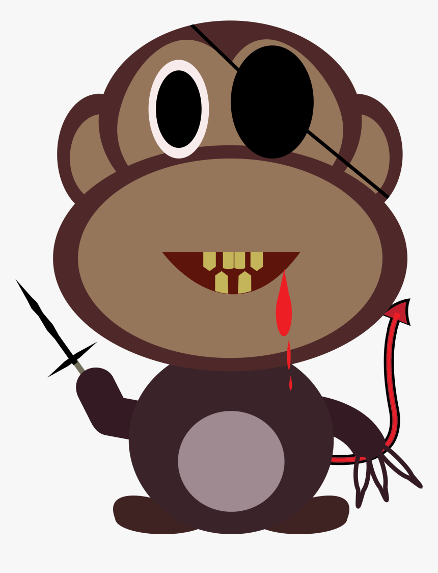 Svg Black And White Ape Clipart Monkey - Killer Monkey Png, Transparent Png