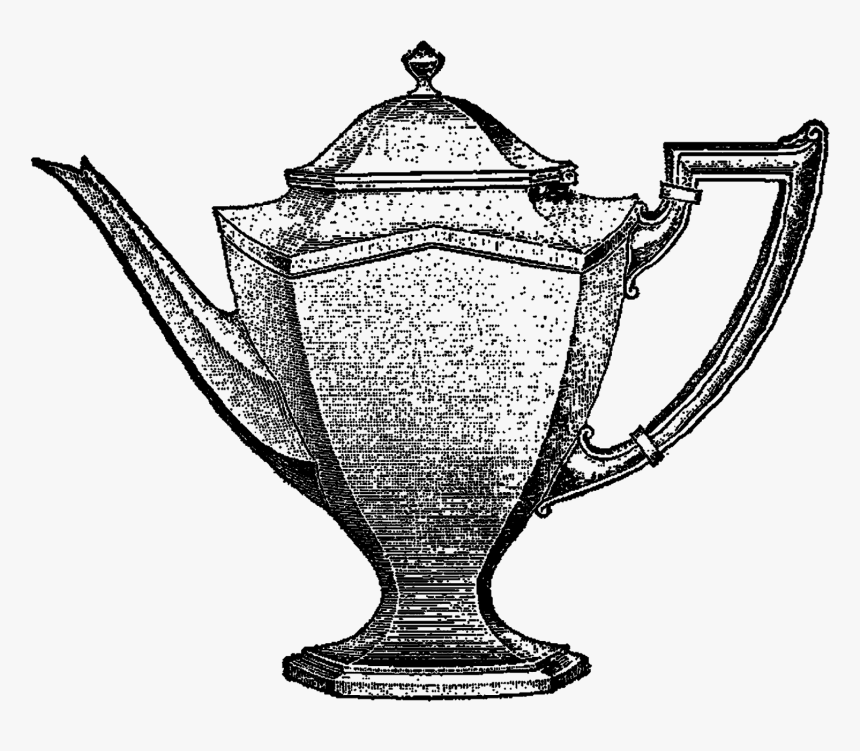 Coffee Pot Image Transfer Illustration Clipart Artwork - Sketch, HD Png Download