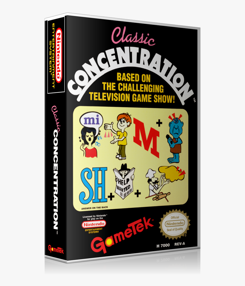Nes Classic Concentration Retail Game Cover To Fit Classic