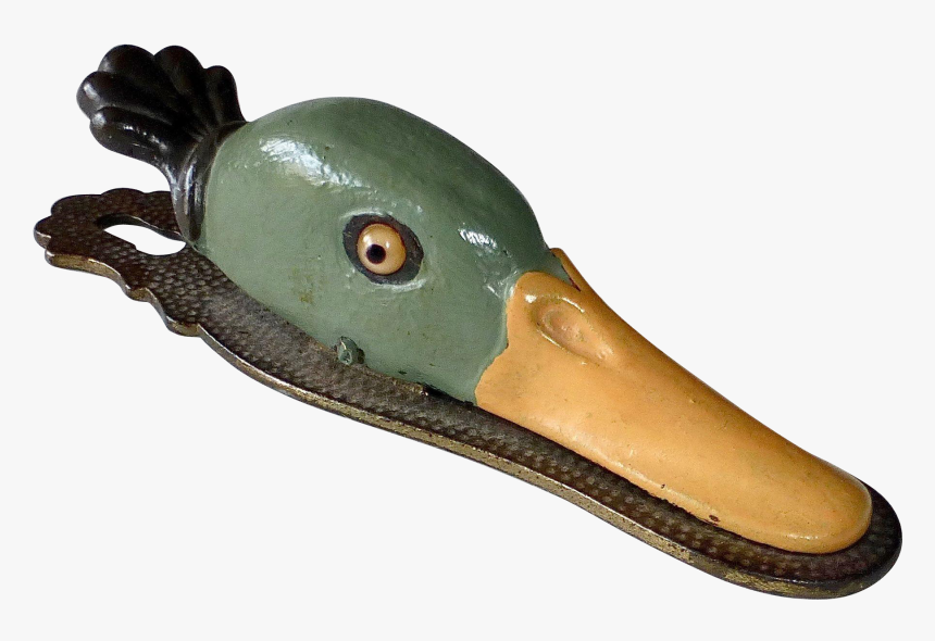 Antique Iron Duck Bill Mallard Head Hanging Paper Clip - Octopus, HD Png Download