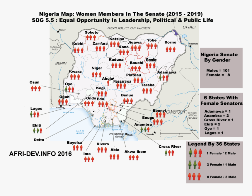 Nigeria Map Women In Senate, HD Png Download