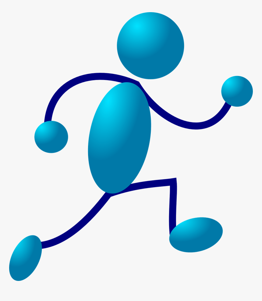 Stick Figure Running Clipart, HD Png Download