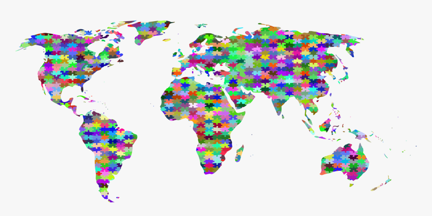 Clipart World Puzzle - Southeast Asia And India, HD Png Download