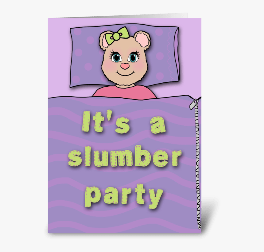 Bear Slumber Party Invitation Greeting Card - Cartoon, HD Png Download