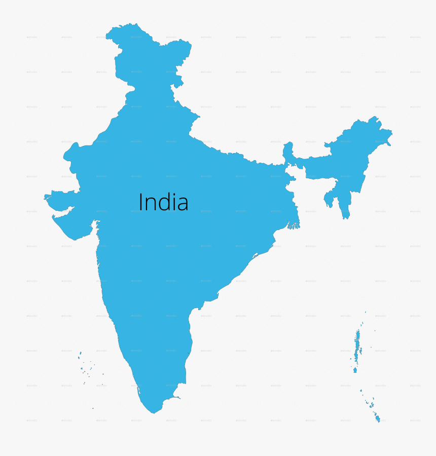 Locate Centers Nigeria - India Map Line Art, HD Png Download