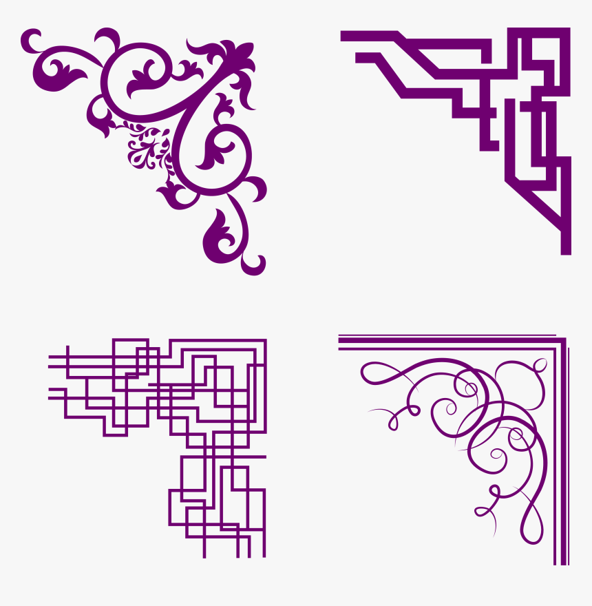 Transparent Corner Ornament Png - Corner Transparent Background Corner Transparent Designs, Png Download