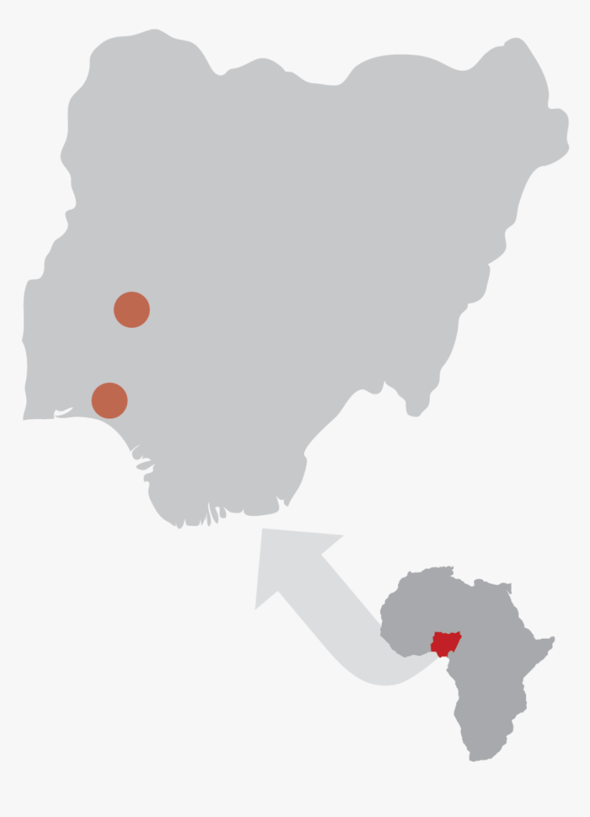Areas In Nigeria Being Impacted By Hands At Work - Editable Map Of Nigeria For Powerpoint, HD Png Download