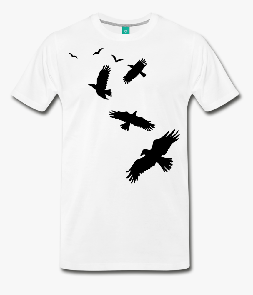 Men S Flying Crows 100% Cotton T-shirt - Loggerhead Shrike, HD Png Download