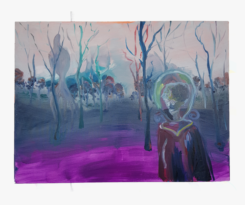 Alienating Painting Of Martian On Purple Planet - Painting, HD Png Download