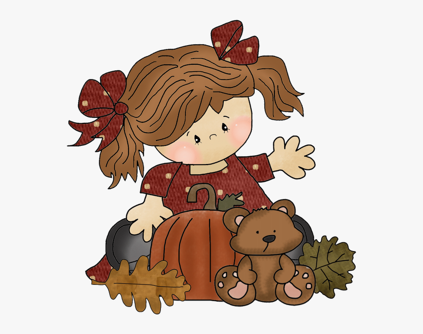 Bonecas & Meninas Girls Clips, Fall Harvest, Autumn - Fall For Kids Clipart, HD Png Download