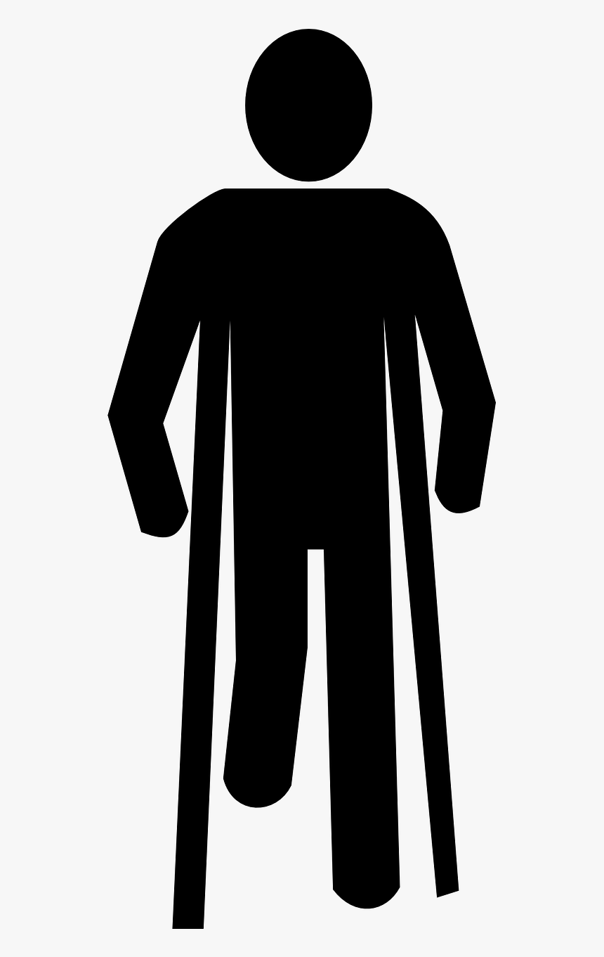 Crutches Injured Injury Free Photo - Injured Man Silhouette Png, Transparent Png