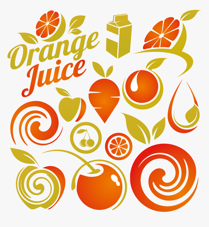 Juice Organic Food Fruit Vegetable - Creative Orange Juice Logo Design, HD Png Download