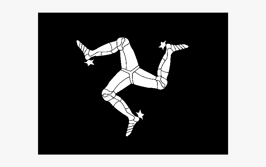 Flag Of Isle Of Man Logo Black And White - Isle Of Man Flag, HD Png Download