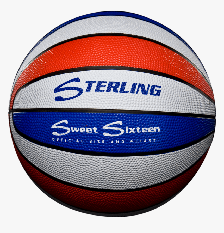 16 Panel Rubber Camp Basketball - Blue Red And White Basketball, HD Png Download
