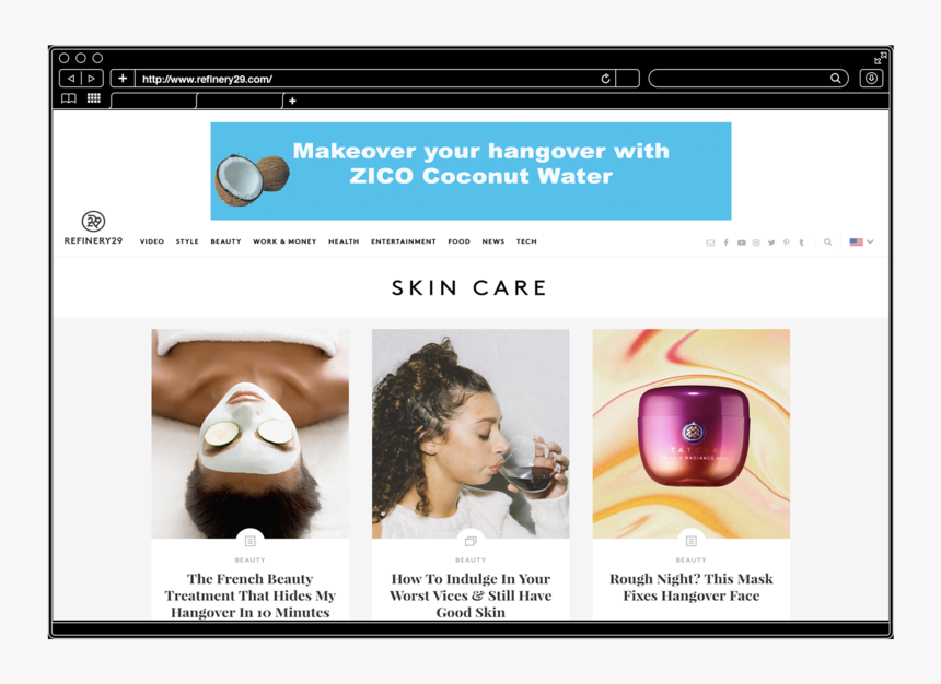 Browser Presentation Refinery29 - Website, HD Png Download