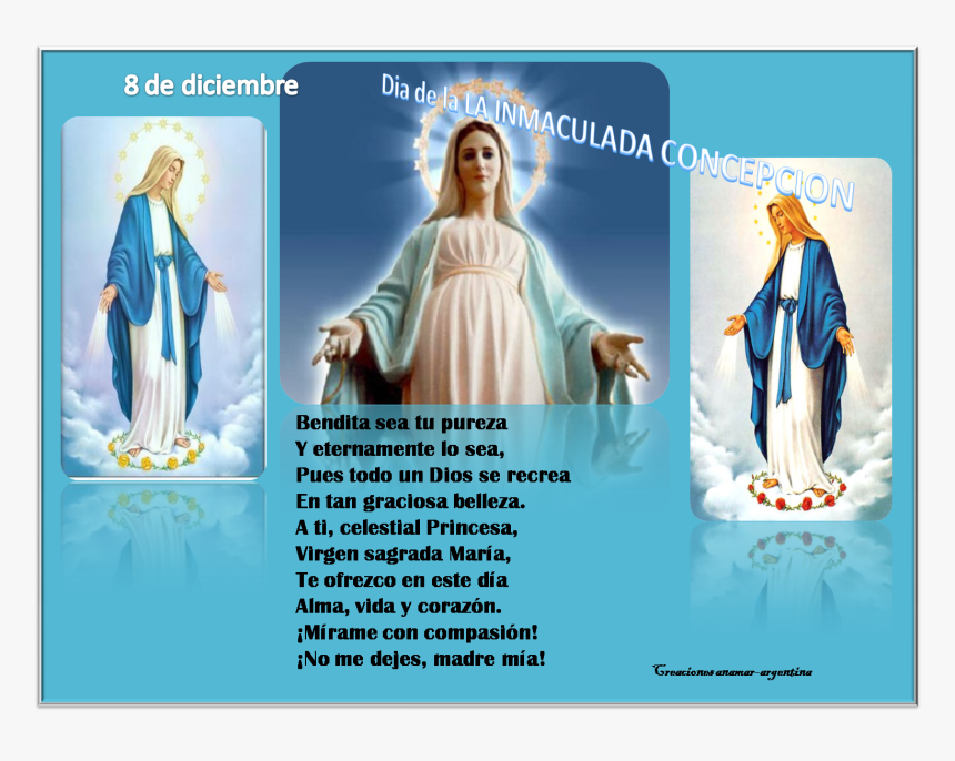 8 De Diciembre Dia De La Inmaculada Concepcion De Maria - Blessed Virgin Mary Hd, HD Png Download