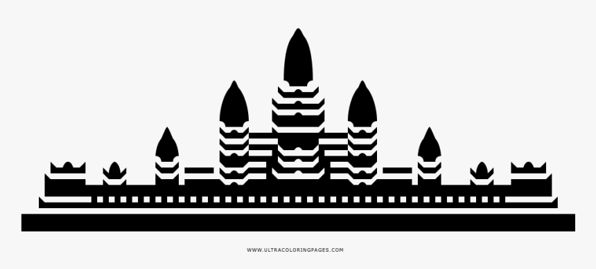 Angkor Wat Coloring Page - Cambodian Restaurant Uk, HD Png Download