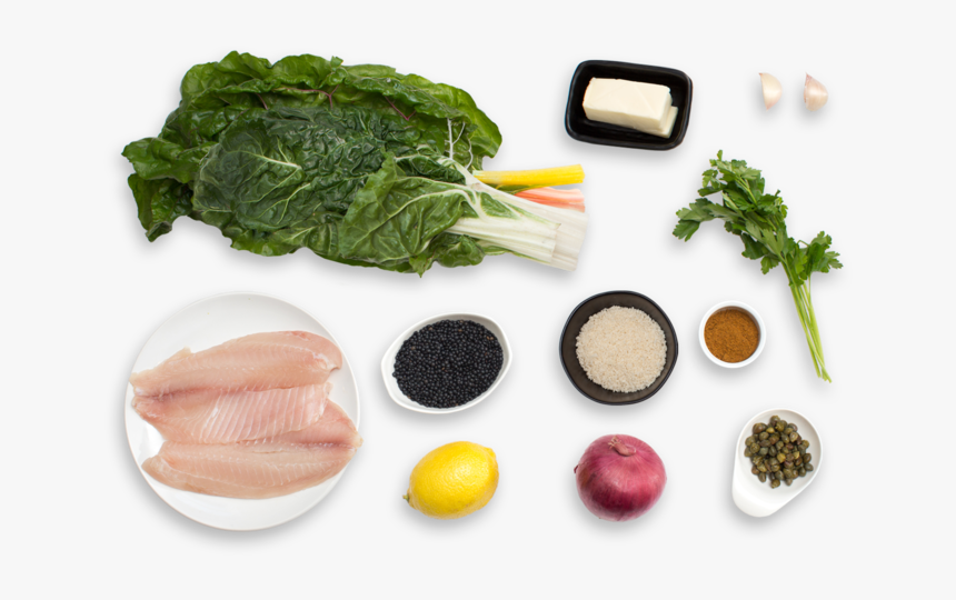 Tilapia Meunière With Moroccan-spiced Lentils & Rainbow - Fish Slice, HD Png Download