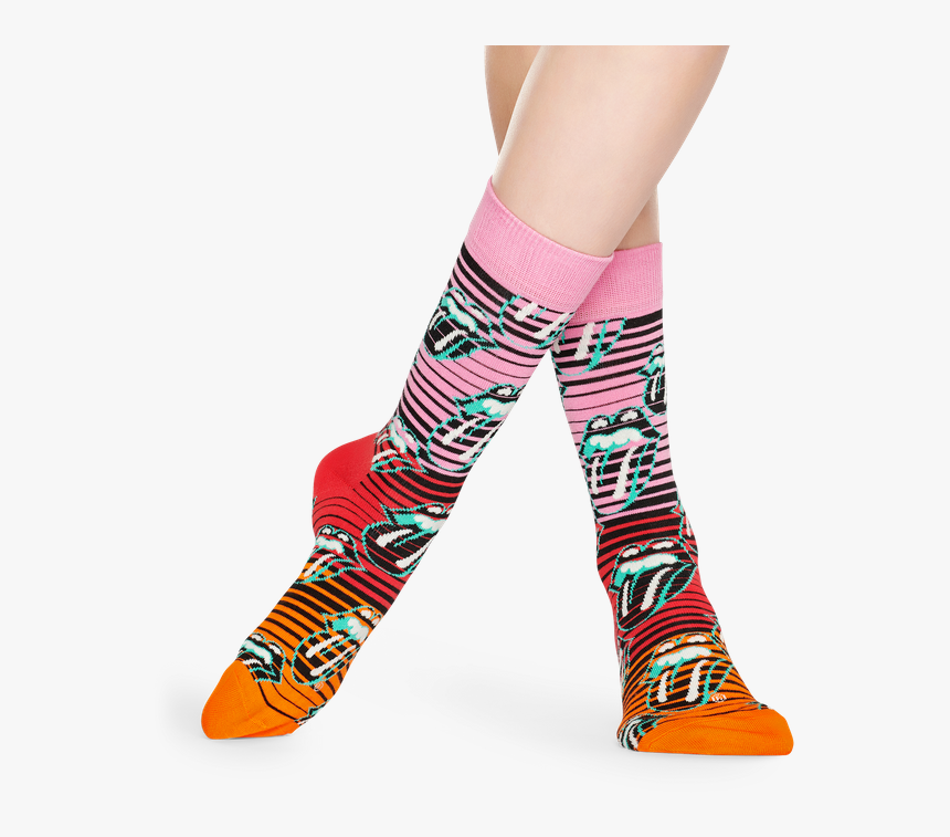 Happy Socks Rolling Stones Ruby Tuesday Socks - Sock, HD Png Download