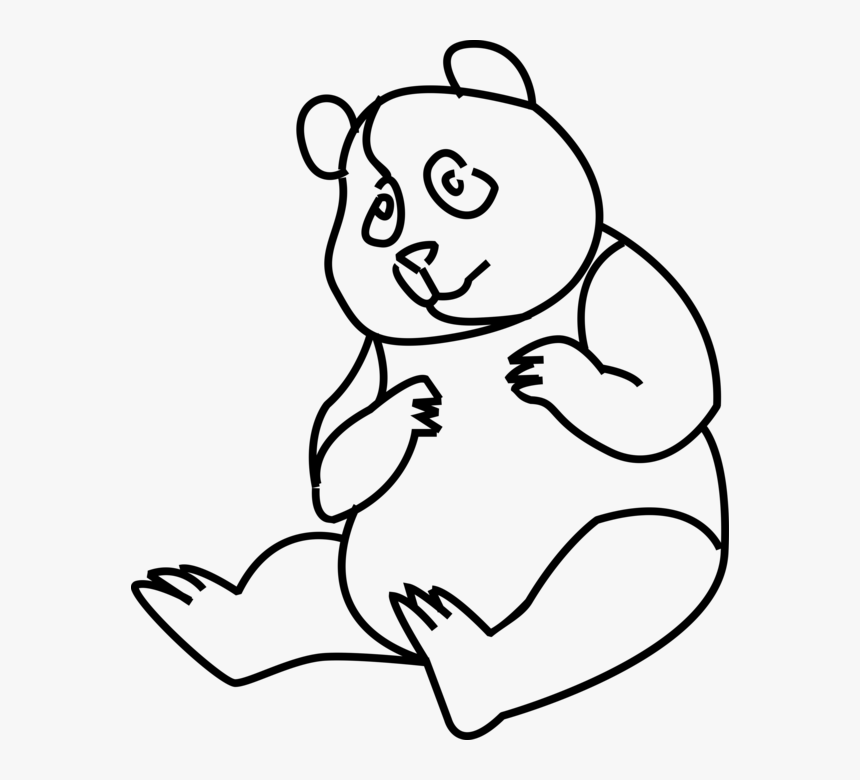 Vector Illustration Of Chinese Giant Panda Bear Endangered - Line Art, HD Png Download