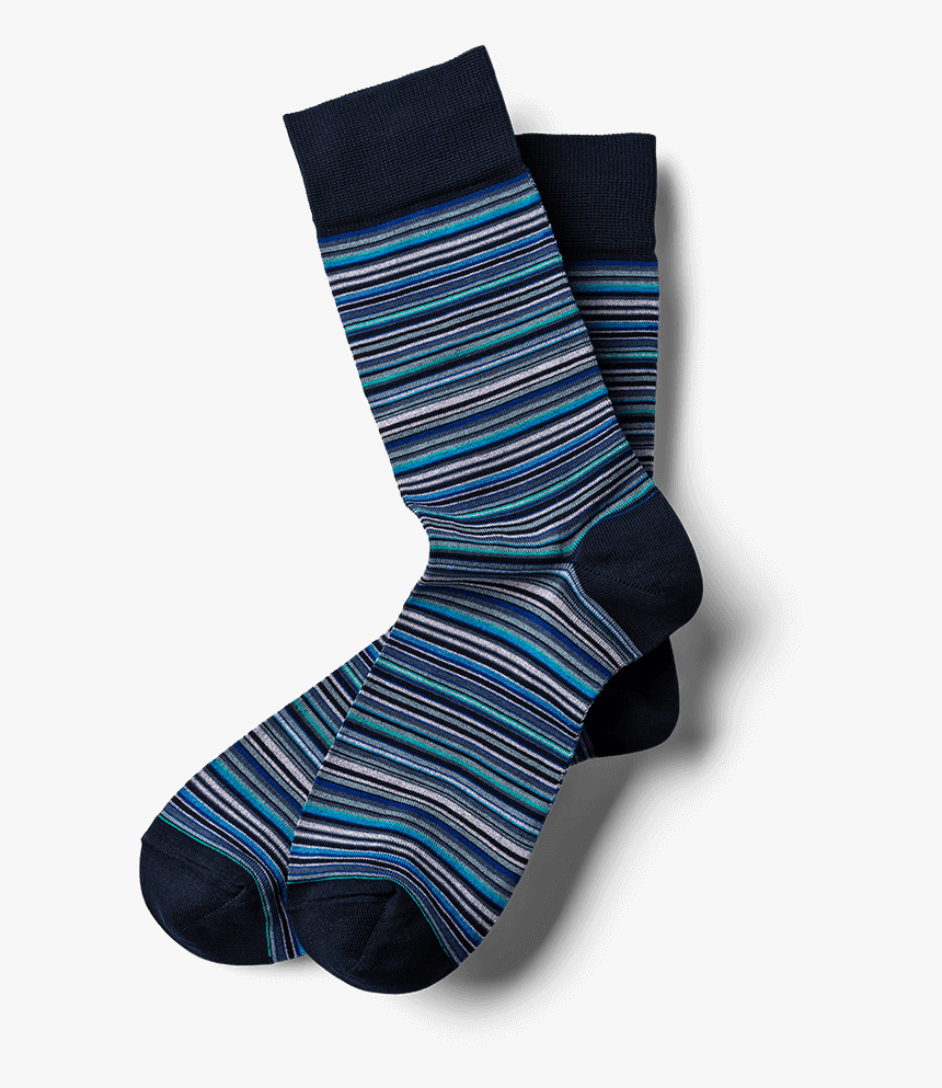 Business Light Blau Gestreift - Blue And Black Socks, HD Png Download
