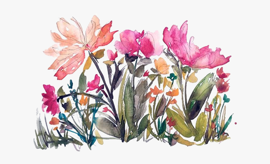 Flowers, Floral, And Watercolor Image - Portable Network Graphics, HD Png Download
