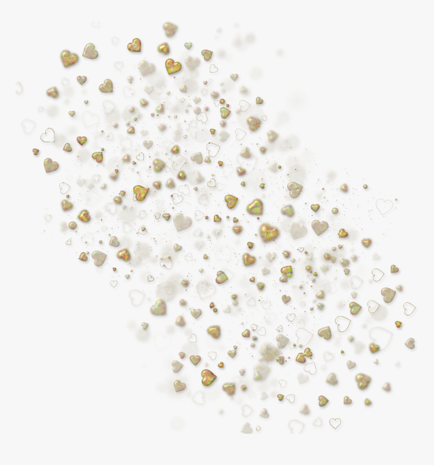 #scatter #hearts #gold #confetti #love #valentinesday - Motif, HD Png Download