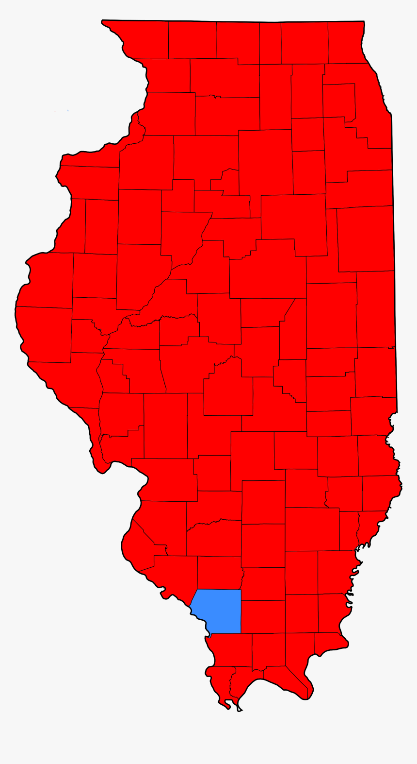 Illinois Pres Election Map 1972 - Illinois Map Blue, HD Png Download