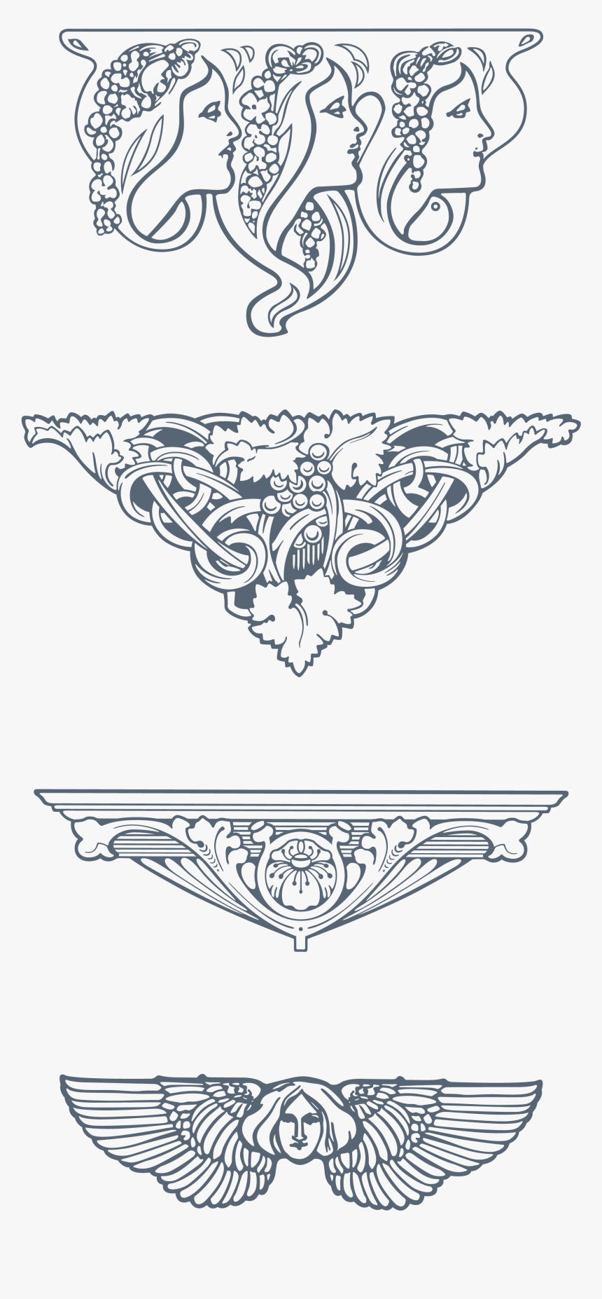 Thumb Image - Art Nouveau Ornament Png, Transparent Png