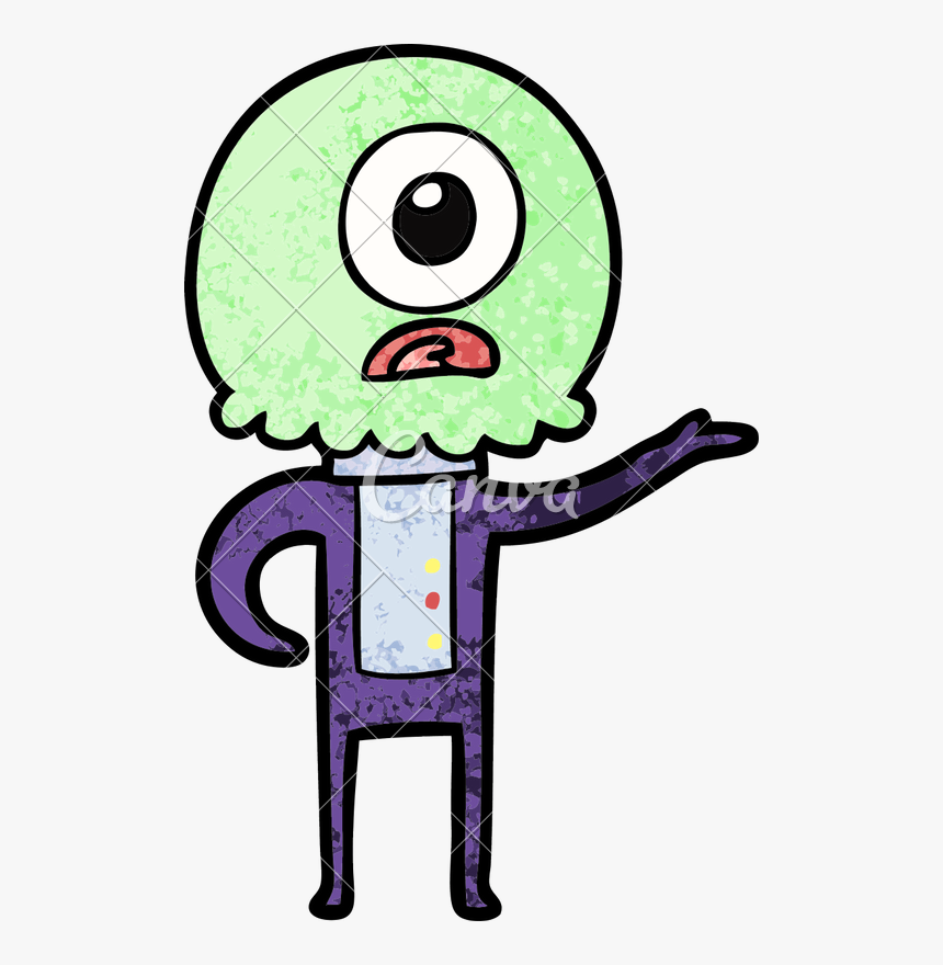 Cartoon Spaceman Explaining Icons Clipart , Png Download - Alien Kid Cartoon, Transparent Png