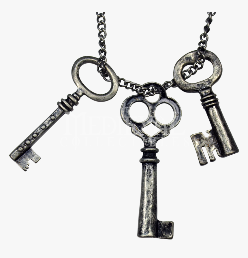 Burnished Silver Keys Necklace - Silver Key Jewelry, HD Png Download