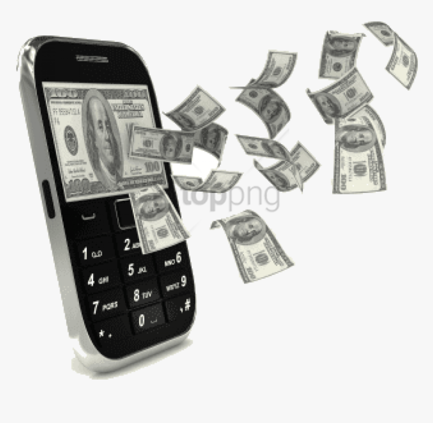 Free Number 1 Png Money - Money Coming Out Of Phone, Transparent Png