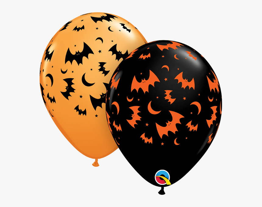 Flying Bats & Moons Balloons - Halloween Latex Balloons, HD Png Download