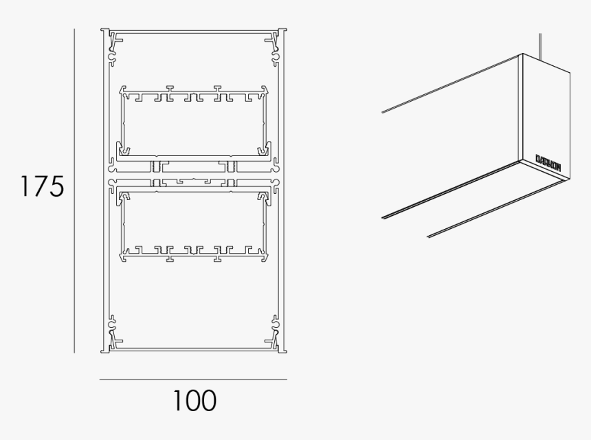 T Sus Is A Suspended Profile With Up And Downward Illumination, HD Png Download