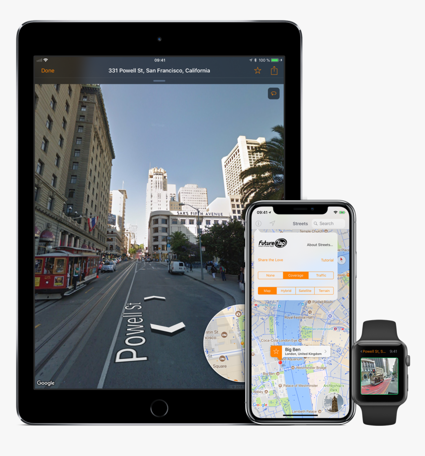 Transparent Streets Png - Maps Street View Apple Watch, Png Download