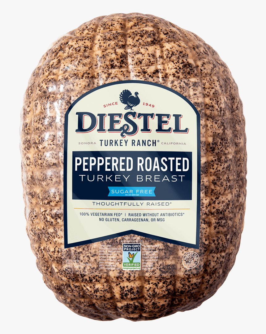 08 Delibulk Turkeybreast Pepperroasted Nongmo Rendering - Diestel Turkey Peppered, HD Png Download