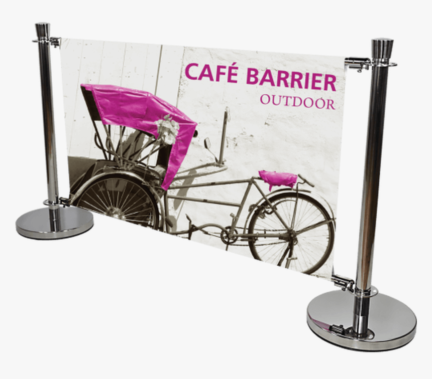 Cafe Barrier Indooroutdoor Banner Stand System Right - Indoor Barrier, HD Png Download