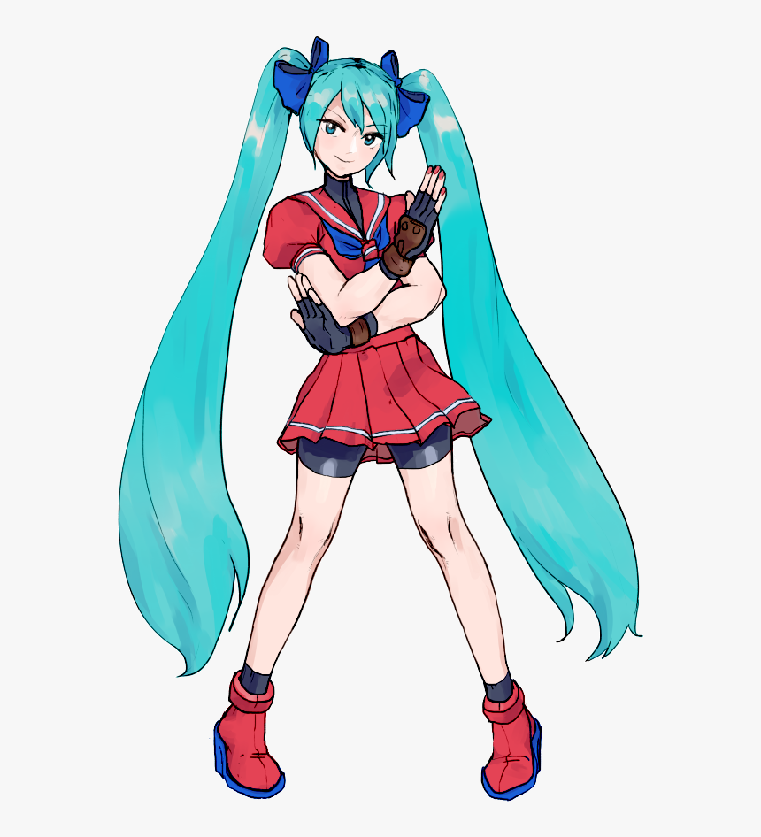 Miku Dressed Like Karin - Cartoon, HD Png Download